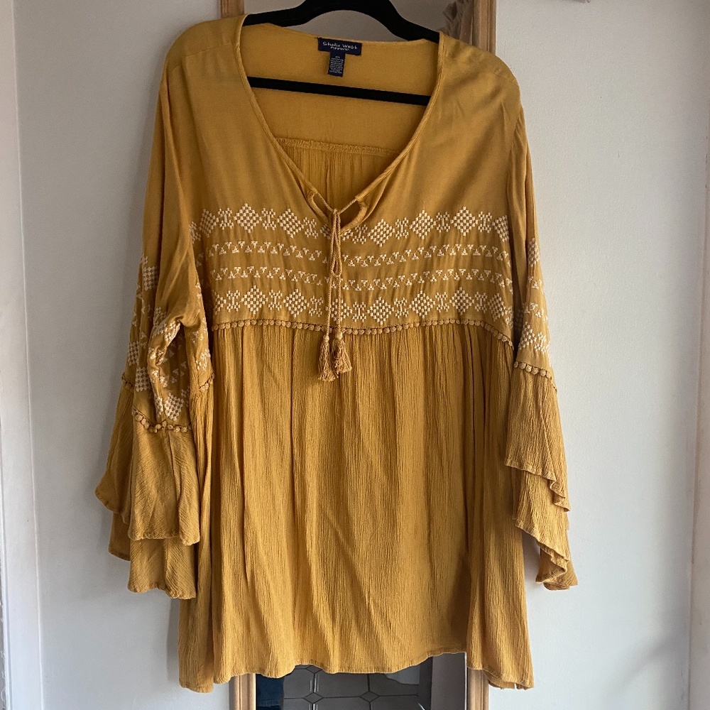 Women's 3X Mustard Color Top